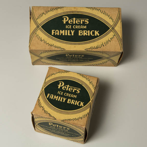 2 different size packs of Peters Ice Cream Family Bricks