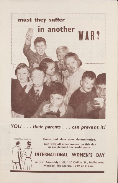 Must they suffer in another war? Source: Riley Collection, State Library of Victoria.