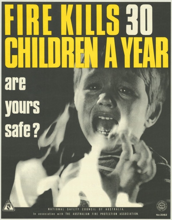 Fire kills 30 children a year. Collection: State Library of Victoria.