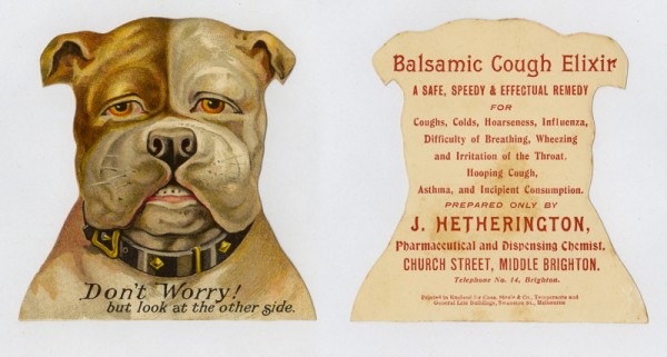 Card advertising product prepared by the local pharmacist. Circa 1896. 10 x 10 cm. Collection of Andrew H.