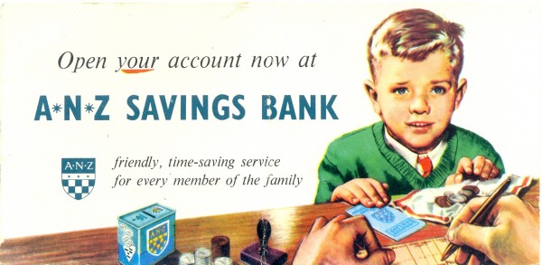 A.N.Z. Savings Bank, blotter, 9 x 18.5 cm. Collection of Andrew H.