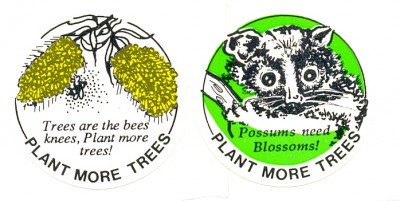 Small conservation stickers, probably from 1990s. Publisher not known. 4cm across. Collection of Mandy B.