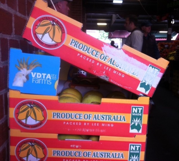 Mango boxes aplenty and a blue box with a reference - VDTA - which we cannot fathom. 2014