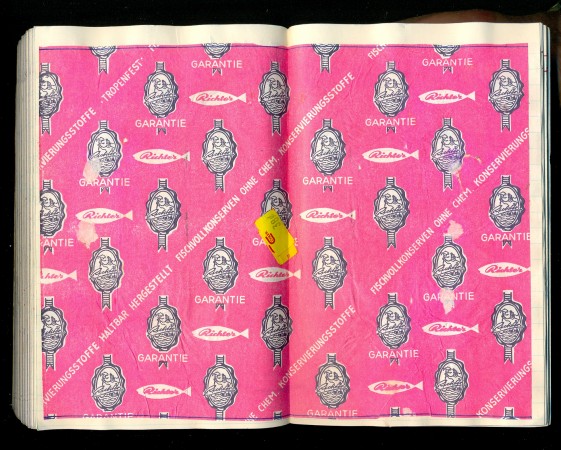 Wrapping paper from a tin of Richter Herring-fillets from W-Germany, 1977. Collection of Ian B.