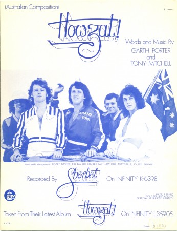 'Howzat!', words and music by Garth Porter and Tony Mitchell. Collection of Mandy Bede.