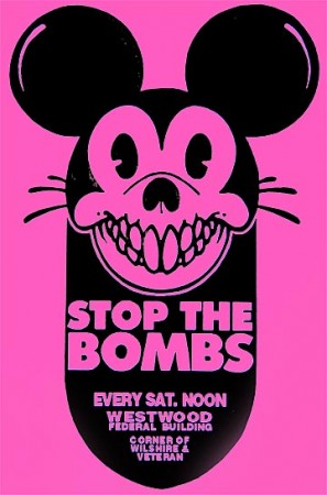 Stop the bombs, xeroxed flyer, size A4?  Los Angeles, [1999].