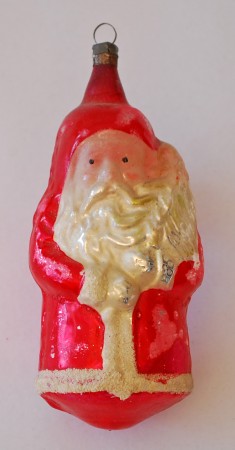 Glass Father Christmas for tree, no further information.
